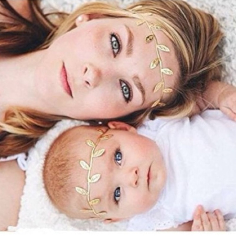 Mommy & Me Gold leaf Headbands